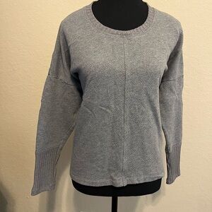 CAbi Gray Crew Neck Sweater Soft Knit Relaxed Fit
